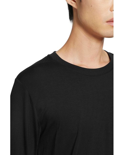 Thom Krom Black Stretch Viscose Long Sleeve T-Shirt for men