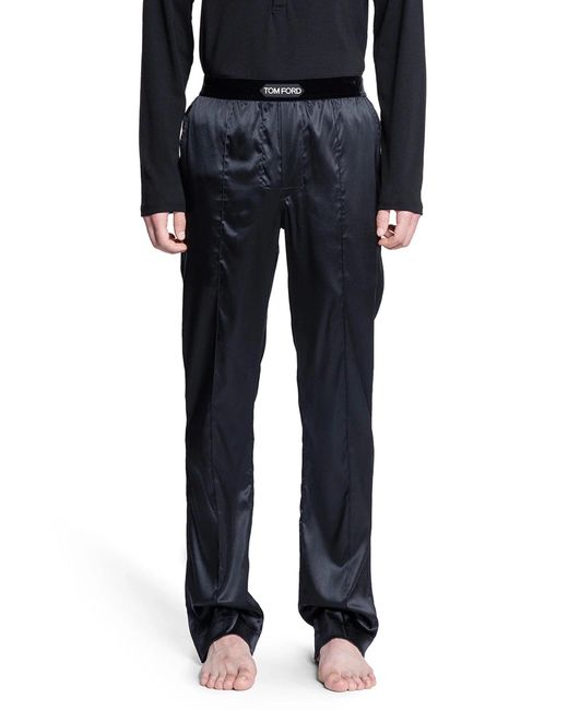 Tom Ford Black Stretch Silk Pyjamas for men