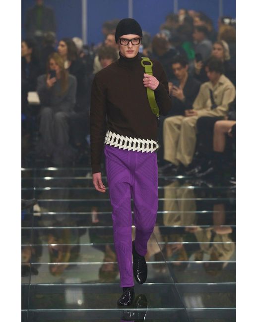 Prada Purple Re-Nylon Jacquard Leggings for men
