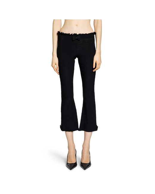 Balenciaga Flared Capri Pants in Black | Lyst