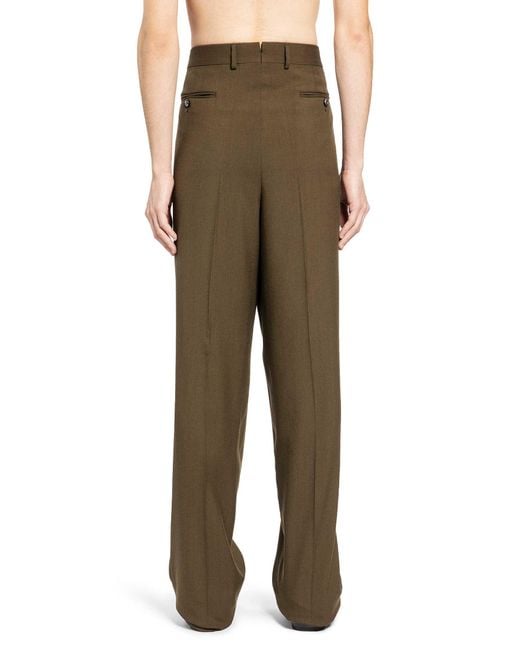 Tom Ford Green Double Pleat Trousers for men