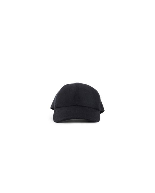 Destin Black Diagonal Wool Cashmere Canvas Cap for men