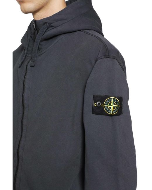 Stone Island Blue 6100009 Zip-Up Hoodie for men