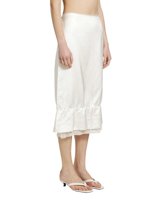 Totême  White Layered Satin Skirt