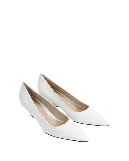The Row White Liisa Wedge Heel Pumps