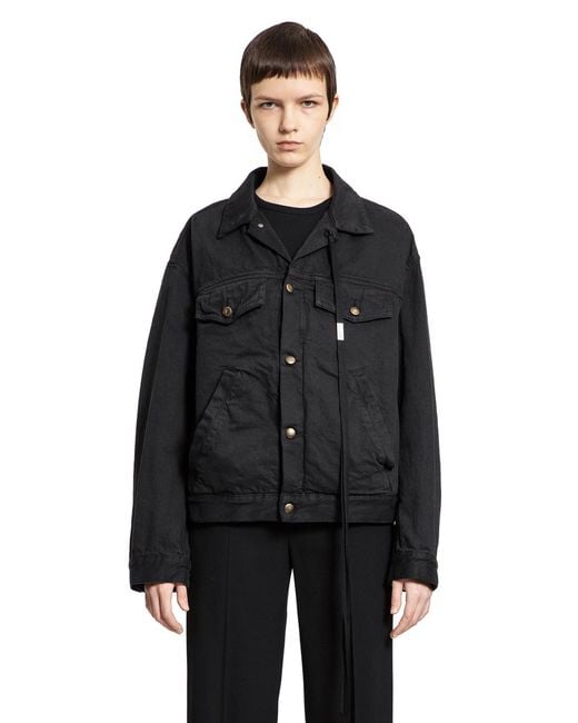 Ann Demeulemeester Black Marthe 5 Pocket High-Comfort Denim Blouson