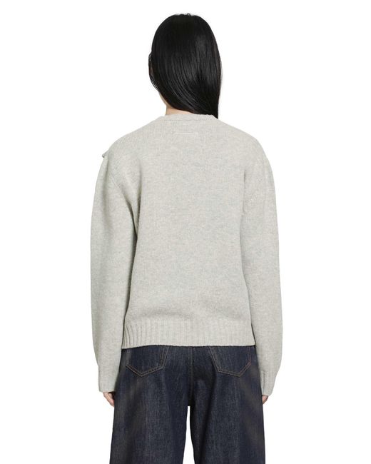 MM6 by Maison Margiela Gray Handwritten Knit Jumper