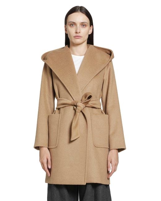 Max Mara Natural Camel Robe Coat