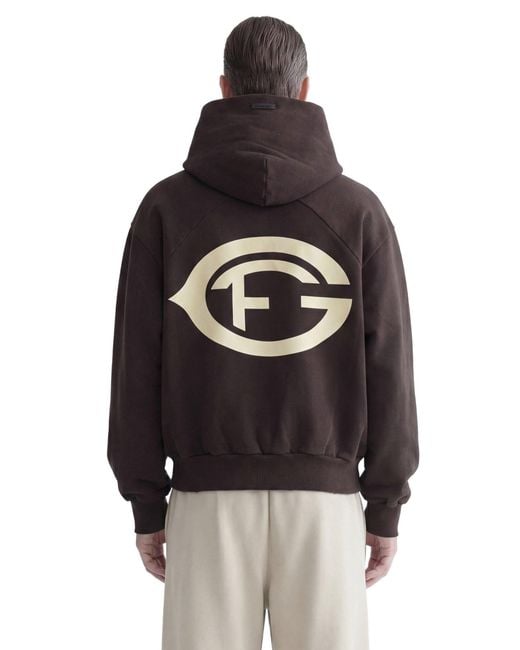 Fear Of God Black F Of G Classic Fit Raglan Hoodie for men