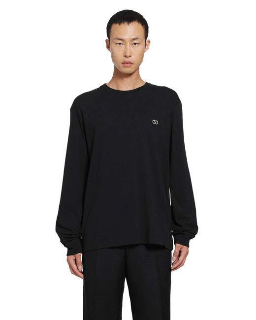 Valentino Black Vlogo Long Sleeve T-Shirt for men