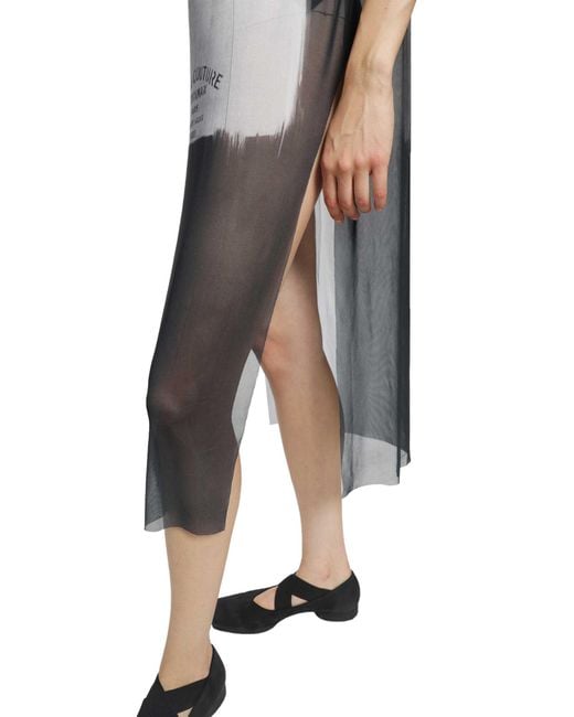 IA London Black Sheer Semi Couture Dress With Slits