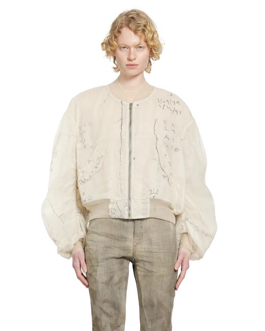 Rick Owens Natural Secchia Flight Bomber Jacket