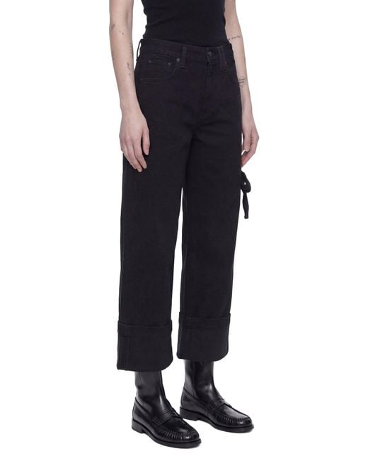 Simone Rocha Black Cropped Straight Leg Jeans
