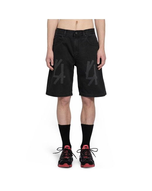 44 Label Group Logo Denim Shorts in Black for Men | Lyst UK