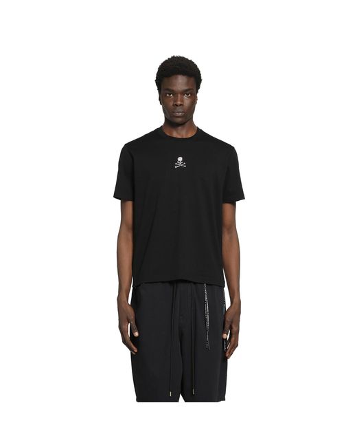 MASTERMIND WORLD Black Rhinestone Cotton T-Shirt for men