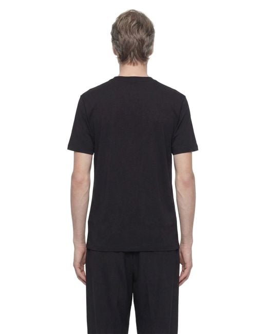 Emporio Armani Black Pima-Jersey Logo T-Shirt for men