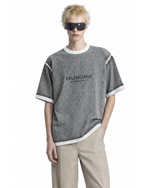 Balenciaga Gray Cotton Short Sleeve T-Shirt for men
