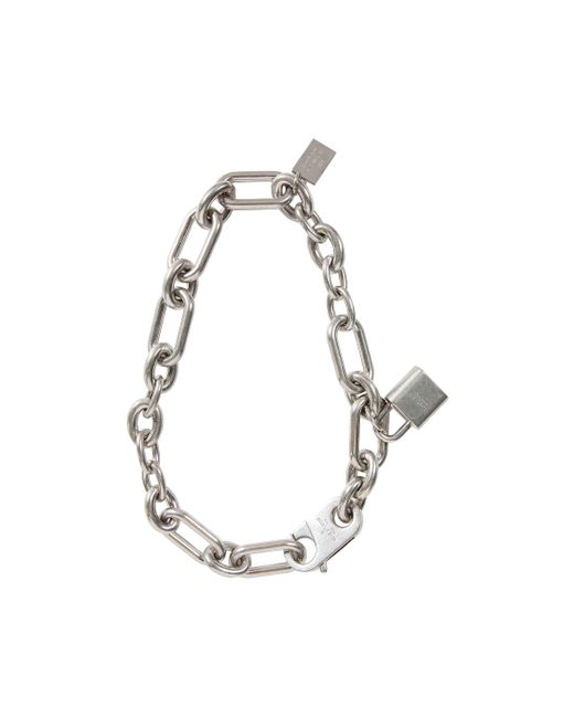 Acne White Padlock Chain Necklace