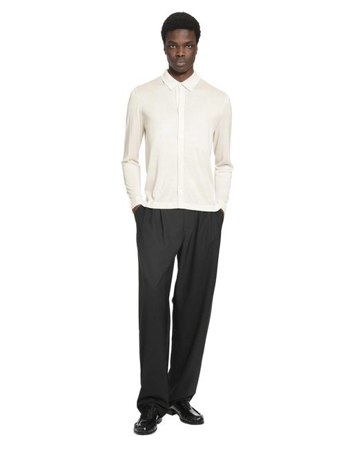 Lardini White Silk Knit Shirt for men