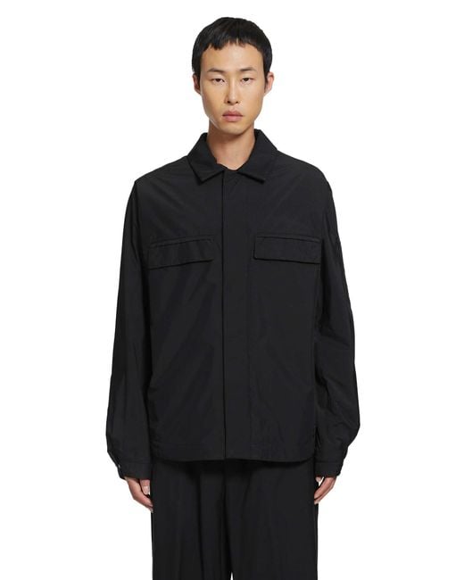 Laminar Black Coated Nylon Overshirt for men