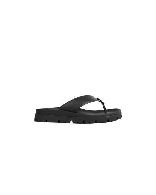 Prada Black Leatherthong Sandals for men