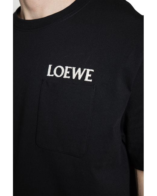 Loewe Black Relaxed Fit Pocket T-Shirt for men
