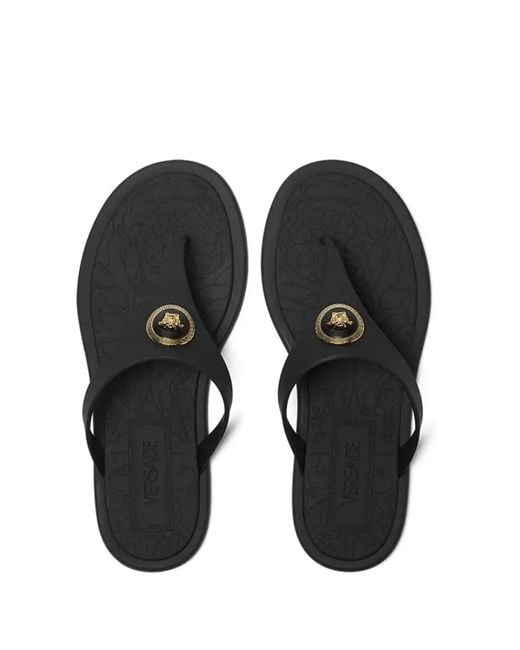 Versace Black Alia Rubber Sandals