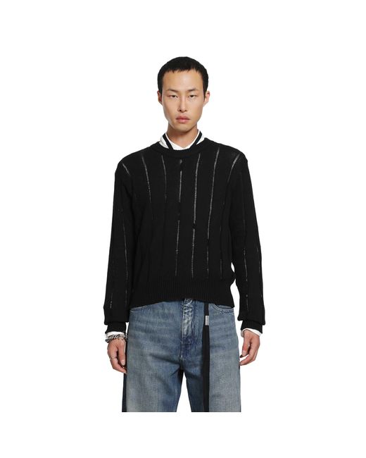Ann Demeulemeester Black Rikki Brushed Rib Crewneck Sweater for men