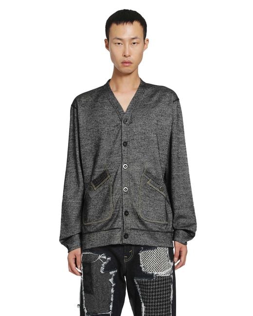 Junya Watanabe Gray Wool Nylon Cardigan for men