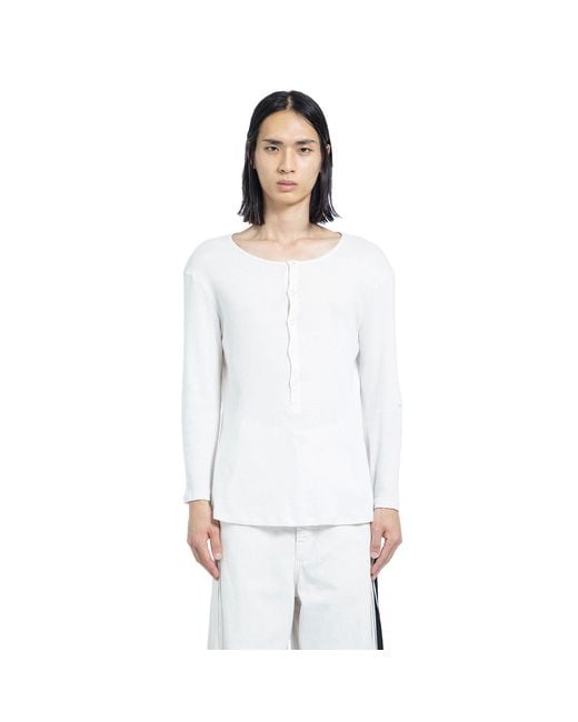 Ann Demeulemeester White Ilyas Serafino Top for men