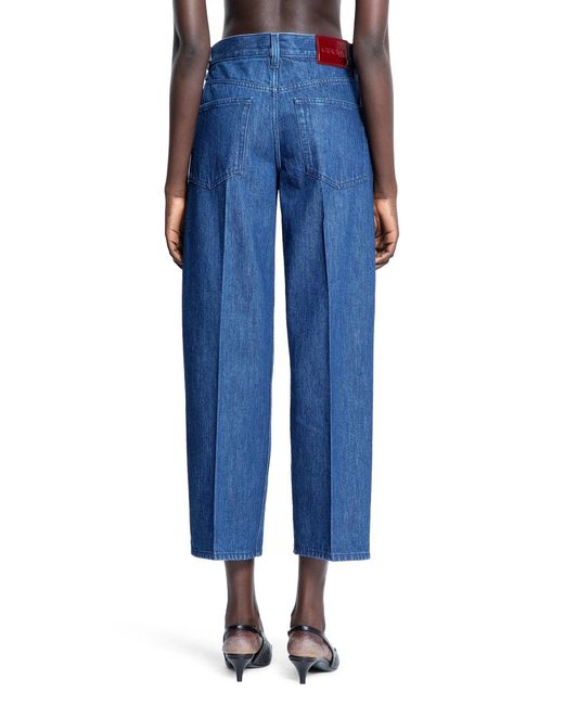 Gucci Blue Cropped Straight Leg 5 Pocket Jeans