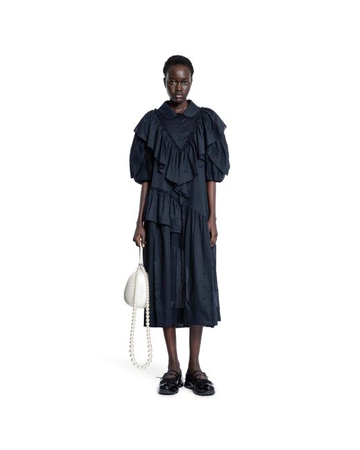 Simone Rocha Blue Petal Sleeve Dress