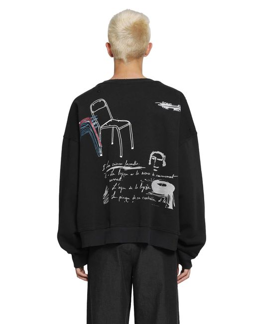 Song For The Mute Black 'Peaking Kid' Relaxed Sweatshirt for men