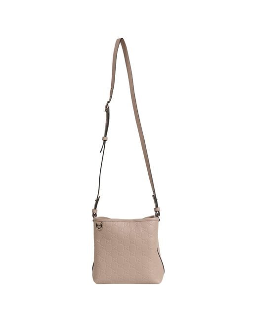 Gucci Natural Gg Emblem Small Bucket Bag