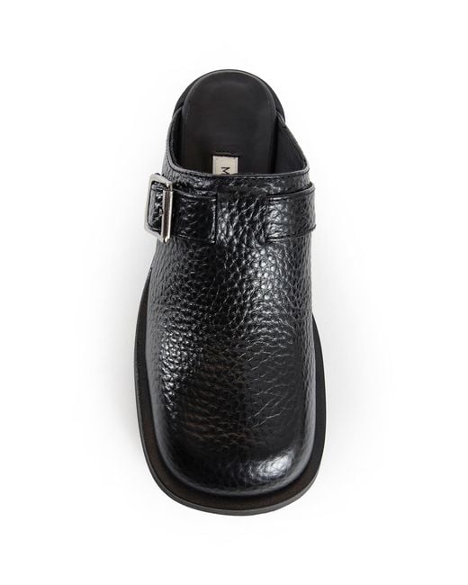 Miista Black Aroa Leather Mules