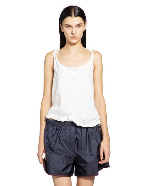 Prada White Cotton Jersey Tank Top