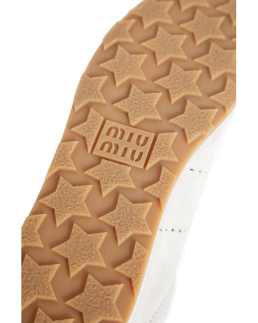 Miu Miu White Suede Sneakers