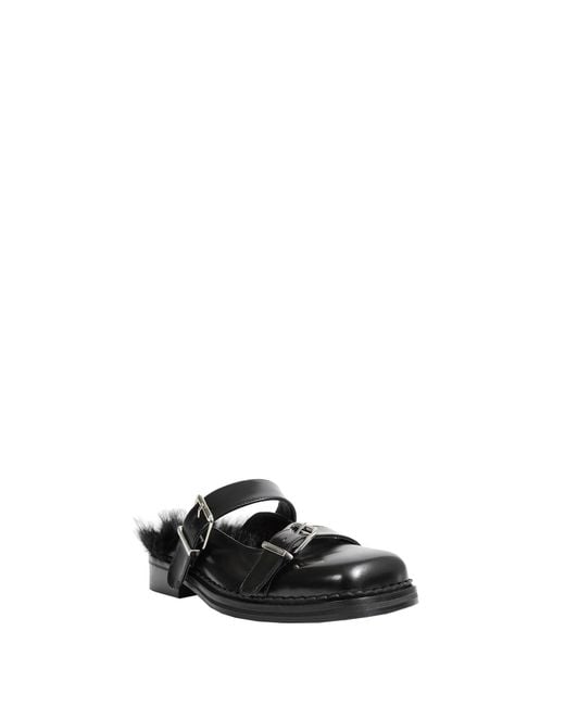 Simone Rocha Black Buckled Mary Jane Mules