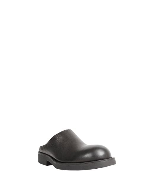 MM6 by Maison Margiela Black Leather Slippers for men