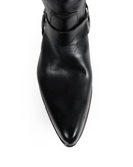 Premiata Black Leather Ankle Boots for men