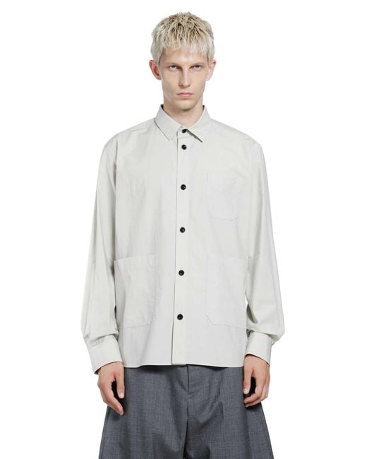 Sacai Gray Cotton Typewriter Shirt for men