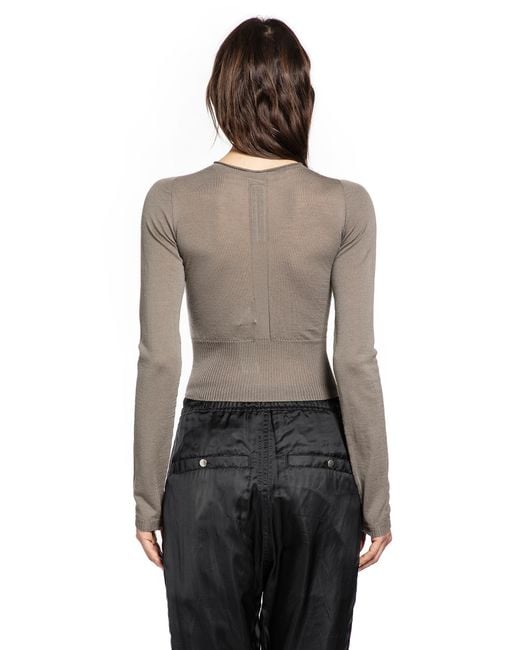 Rick Owens Brown Temple Cropped Pull