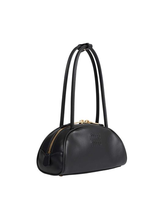 Miu Miu Black Beau Leather Small Shoulder Bag