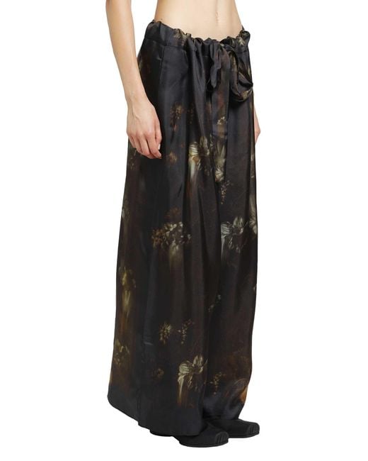 IA London Black Silk Palazzo Trousers