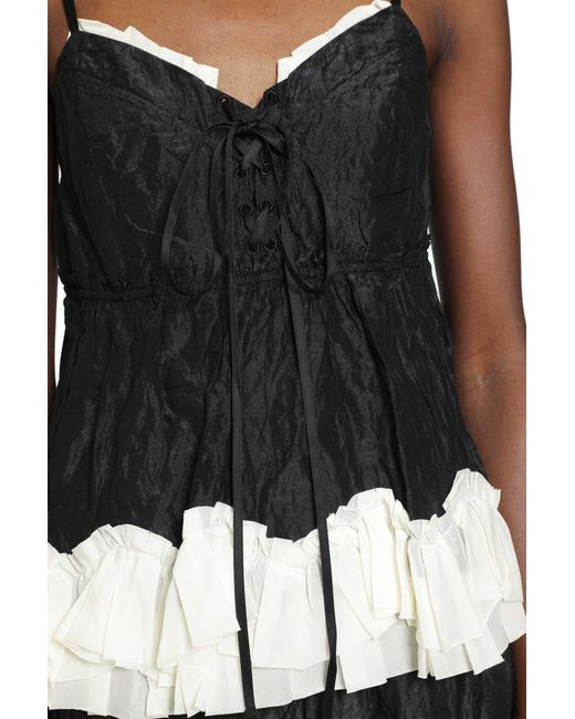 Renli Su Black Peplum Top