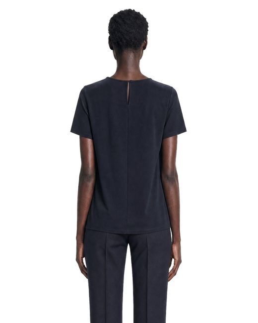 Max Mara Blue Crepe De Chine Pocket T-Shirt