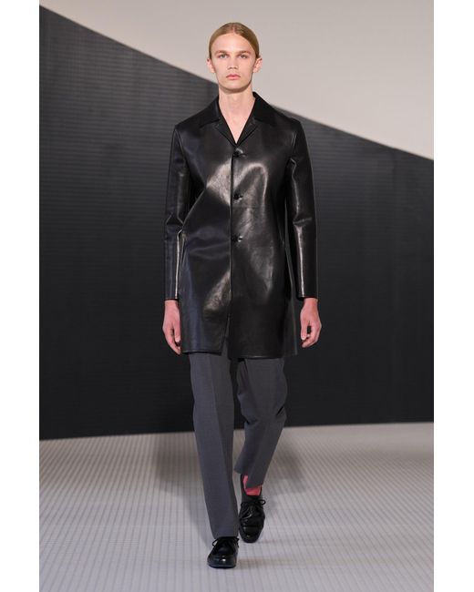 Jil Sander Black Soft Leather Jacket for men