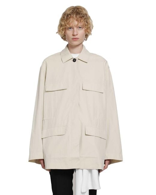Totême  Natural Collared Drawstring Jacket