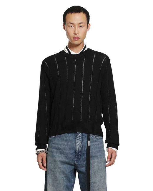Ann Demeulemeester Black Rikki Brushed Rib Crewneck Sweater for men