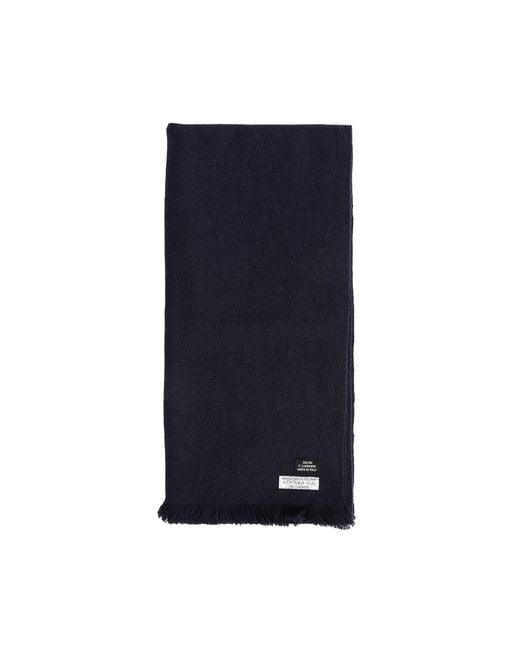 SALON C. LUNDMAN Blue Handwoven Cashmere Scarf for men